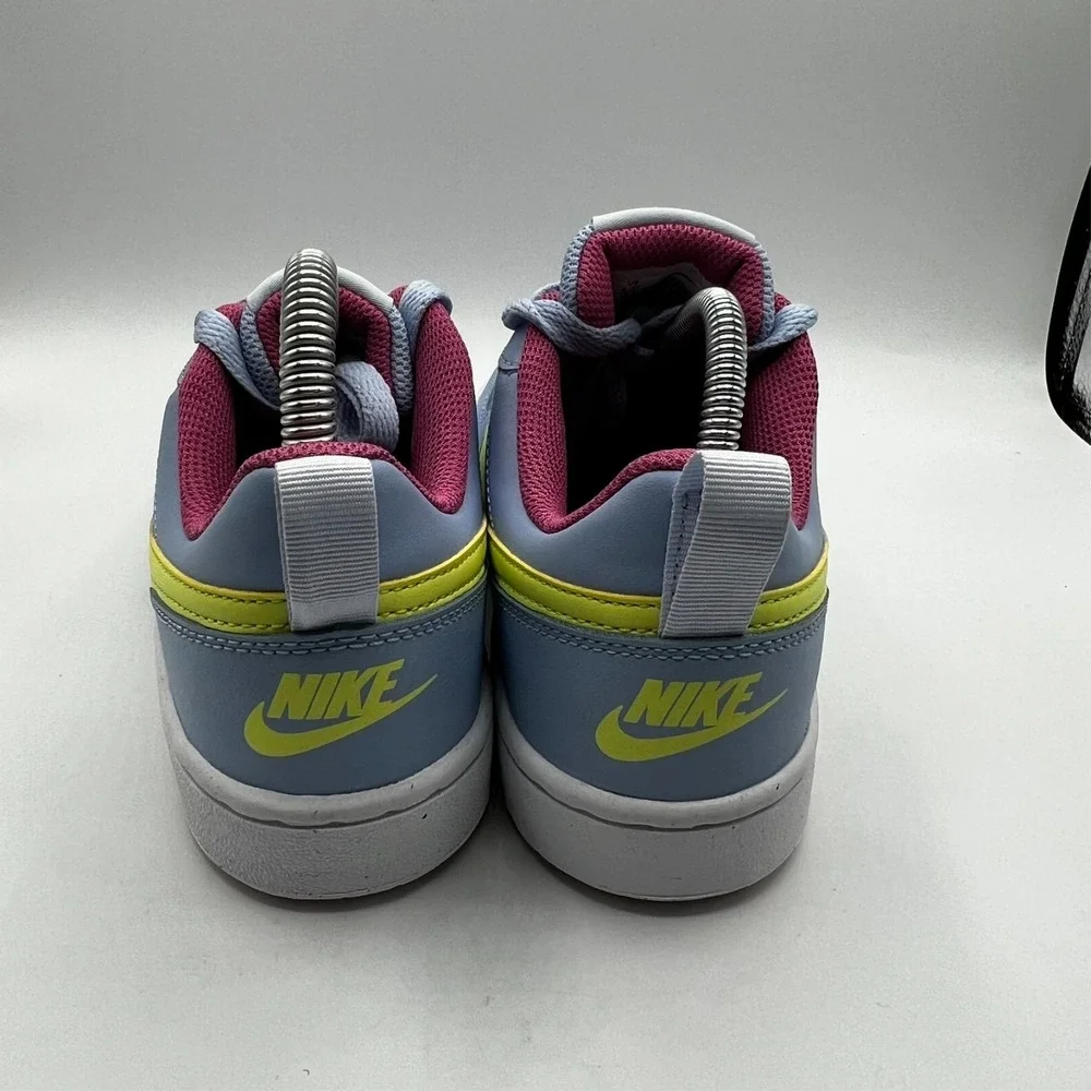 Nike Court Borough 2 Low -6Y Cobalt Bliss and Light Lemon Twist Youth Size 4.5 Y